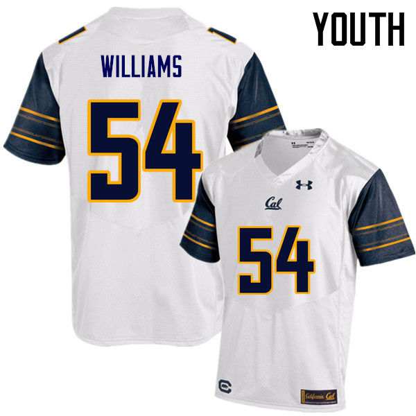 Youth #54 Gentle Williams Cal Bears (California Golden Bears College) Football Jerseys Sale-White - Click Image to Close
